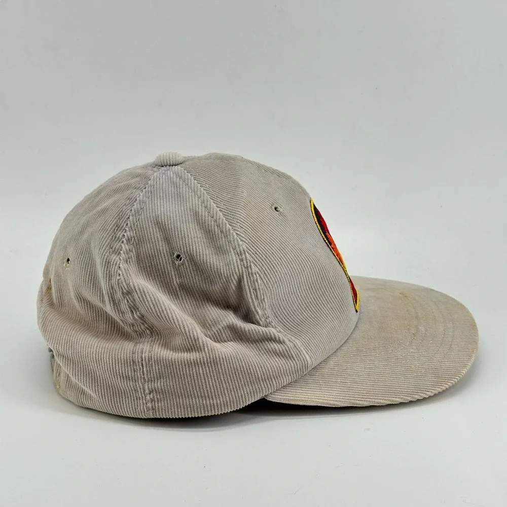 Vintage Canada Snapback Hat Corduroy Patch 80's 90's Cap Beige Men's OSFA - Picture 5 of 8